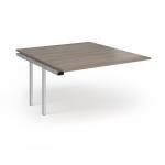 Connex Plus O Frame 1400 x 1600 x 725mm Back to Back Add On Bay - Silver Frame Nebraska Oak Top HCO1416-AB-S-NO