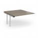 Connex Plus O Frame 1400 x 1600 x 725mm Back to Back Add On Bay - Silver Frame Nebraska Oak Top HCO1416-AB-S-NO