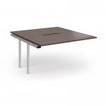 Connex Plus O Frame 1400 x 1600 x 725mm Back to Back Add On Bay - Silver Frame Walnut Top HCO1416-AB-S-W