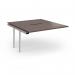 Connex Plus O Frame 1400 x 1600 x 725mm Back to Back Add On Bay - Silver Frame Walnut Top HCO1416-AB-S-W
