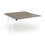 Connex Plus O Frame 1400 x 1600 x 725mm Back to Back Add On Bay - White Frame Nebraska Oak Top HCO1416-AB-WH-NO