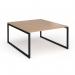 Connex Plus O Frame 1400 x 1600 x 725mm Back to Back Desk (2 x 1400mm) - Black Frame Beech Top HCO1416-K-B