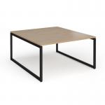 Connex Plus O Frame 1400 x 1600 x 725mm Back to Back Desk (2 x 1400mm) - Black Frame Kendal Oak Top HCO1416-K-KO