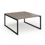 Connex Plus O Frame 1400 x 1600 x 725mm Back to Back Desk (2 x 1400mm) - Black Frame Nebraska Oak Top HCO1416-K-NO