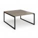 Connex Plus O Frame 1400 x 1600 x 725mm Back to Back Desk (2 x 1400mm) - Black Frame Nebraska Oak Top HCO1416-K-NO
