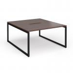 Connex Plus O Frame 1400 x 1600 x 725mm Back to Back Desk (2 x 1400mm) - Black Frame Walnut Top HCO1416-K-W