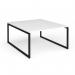 Connex Plus O Frame 1400 x 1600 x 725mm Back to Back Desk (2 x 1400mm) - Black Frame White Top HCO1416-K-WH