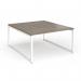 Connex Plus O Frame 1400 x 1600 x 725mm Back to Back Desk (2 x 1400mm) - White Frame Nebraska Oak Top HCO1416-WH-NO