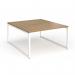 Connex Plus O Frame 1400 x 1600 x 725mm Back to Back Desk (2 x 1400mm) - White Frame Oak Top HCO1416-WH-O