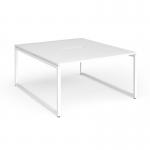 Connex Plus O Frame 1400 x 1600 x 725mm Back to Back Desk (2 x 1400mm) - White Frame White Top HCO1416-WH-WH