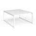 Connex Plus O Frame 1400 x 1600 x 725mm Back to Back Desk (2 x 1400mm) - White Frame White Top HCO1416-WH-WH