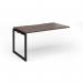 Connex Plus O Frame 1400 x 800 x 725mm Single Add On Bay - Black Frame Walnut Top HCO148-AB-K-W