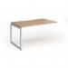 Connex Plus O Frame 1400 x 800 x 725mm Single Add On Bay - Silver Frame Beech Top HCO148-AB-S-B