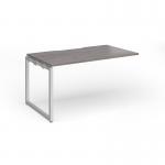 Connex Plus O Frame 1400 x 800 x 725mm Single Add On Bay - Silver Frame Grey Oak Top HCO148-AB-S-GO