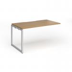 Connex Plus O Frame 1400 x 800 x 725mm Single Add On Bay - Silver Frame Oak Top HCO148-AB-S-O
