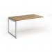 Connex Plus O Frame 1400 x 800 x 725mm Single Add On Bay - Silver Frame Oak Top HCO148-AB-S-O