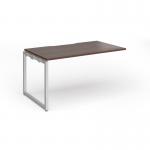 Connex Plus O Frame 1400 x 800 x 725mm Single Add On Bay - Silver Frame Walnut Top HCO148-AB-S-W