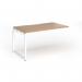 Connex Plus O Frame 1400 x 800 x 725mm Single Add On Bay - White Frame Beech Top HCO148-AB-WH-B
