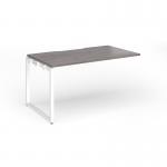Connex Plus O Frame 1400 x 800 x 725mm Single Add On Bay - White Frame Grey Oak Top HCO148-AB-WH-GO