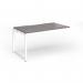 Connex Plus O Frame 1400 x 800 x 725mm Single Add On Bay - White Frame Grey Oak Top HCO148-AB-WH-GO