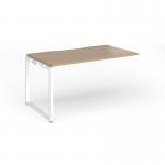 Connex Plus O Frame 1400 x 800 x 725mm Single Add On Bay - White Frame Kendal Oak Top HCO148-AB-WH-KO