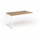 Connex Plus O Frame 1400 x 800 x 725mm Single Add On Bay - White Frame Oak Top HCO148-AB-WH-O
