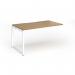 Connex Plus O Frame 1400 x 800 x 725mm Single Add On Bay - White Frame Oak Top HCO148-AB-WH-O