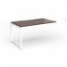 Connex Plus O Frame 1400 x 800 x 725mm Single Add On Bay - White Frame Walnut Top HCO148-AB-WH-W
