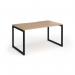 Connex Plus O Frame 1400 x 800 x 725mm Single Desk - Black Frame Beech Top HCO148-K-B