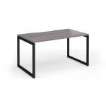 Connex Plus O Frame 1400 x 800 x 725mm Single Desk - Black Frame Grey Oak Top HCO148-K-GO