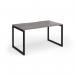 Connex Plus O Frame 1400 x 800 x 725mm Single Desk - Black Frame Grey Oak Top HCO148-K-GO