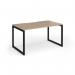 Connex Plus O Frame 1400 x 800 x 725mm Single Desk - Black Frame Kendal Oak Top HCO148-K-KO