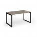 Connex Plus O Frame 1400 x 800 x 725mm Single Desk - Black Frame Nebraska Oak Top HCO148-K-NO