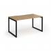 Connex Plus O Frame 1400 x 800 x 725mm Single Desk - Black Frame Oak Top HCO148-K-O