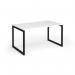 Connex Plus O Frame 1400 x 800 x 725mm Single Desk - Black Frame White Top HCO148-K-WH