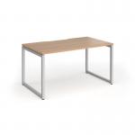 Connex Plus O Frame 1400 x 800 x 725mm Single Desk - Silver Frame Beech Top HCO148-S-B