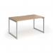 Connex Plus O Frame 1400 x 800 x 725mm Single Desk - Silver Frame Beech Top HCO148-S-B
