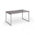 Connex Plus O Frame 1400 x 800 x 725mm Single Desk - Silver Frame Grey Oak Top HCO148-S-GO