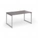 Connex Plus O Frame 1400 x 800 x 725mm Single Desk - Silver Frame Grey Oak Top HCO148-S-GO