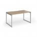 Connex Plus O Frame 1400 x 800 x 725mm Single Desk - Silver Frame Kendal Oak Top HCO148-S-KO