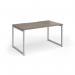 Connex Plus O Frame 1400 x 800 x 725mm Single Desk - Silver Frame Nebraska Oak Top HCO148-S-NO