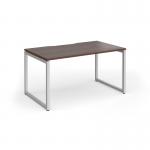 Connex Plus O Frame 1400 x 800 x 725mm Single Desk - Silver Frame Walnut Top HCO148-S-W