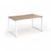 Connex Plus O Frame 1400 x 800 x 725mm Single Desk - White Frame Beech Top HCO148-WH-B