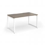 Connex Plus O Frame 1400 x 800 x 725mm Single Desk - White Frame Nebraska Oak Top HCO148-WH-NO