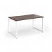 Connex Plus O Frame 1400 x 800 x 725mm Single Desk - White Frame Walnut Top HCO148-WH-W