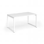 Connex Plus O Frame 1400 x 800 x 725mm Single Desk - White Frame White Top HCO148-WH-WH