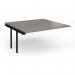 Connex Plus O Frame 1600 x 1600 x 725mm Back to Back Add On Bay - Black Frame Grey Oak Top HCO1616-AB-K-GO