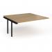 Connex Plus O Frame 1600 x 1600 x 725mm Back to Back Add On Bay - Black Frame Oak Top HCO1616-AB-K-O