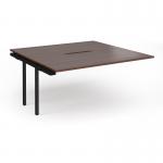 Connex Plus O Frame 1600 x 1600 x 725mm Back to Back Add On Bay - Black Frame Walnut Top HCO1616-AB-K-W