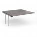 Connex Plus O Frame 1600 x 1600 x 725mm Back to Back Add On Bay - Silver Frame Grey Oak Top HCO1616-AB-S-GO